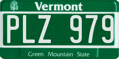 VT license plate PLZ979