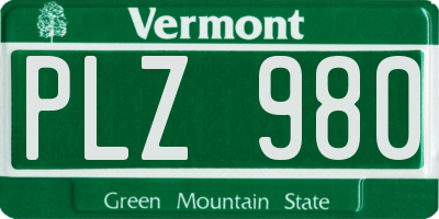 VT license plate PLZ980