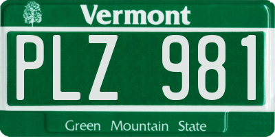 VT license plate PLZ981