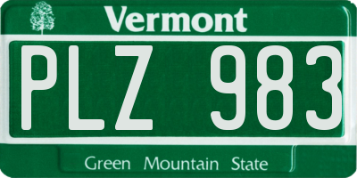 VT license plate PLZ983