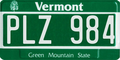 VT license plate PLZ984