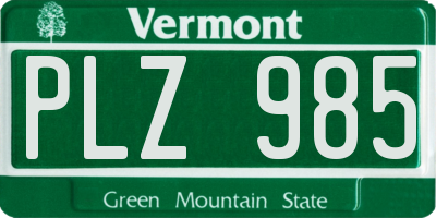 VT license plate PLZ985