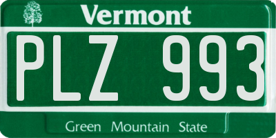 VT license plate PLZ993