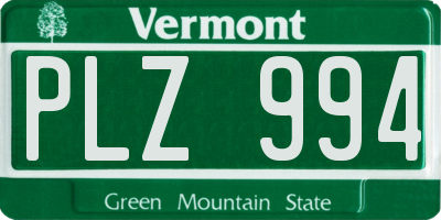 VT license plate PLZ994
