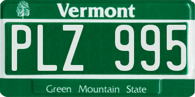 VT license plate PLZ995