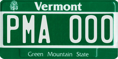 VT license plate PMA000