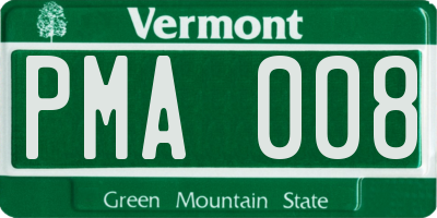 VT license plate PMA008