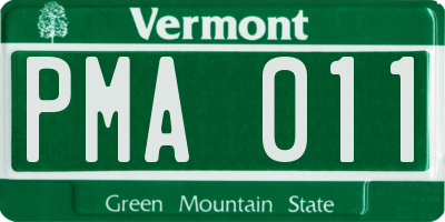 VT license plate PMA011
