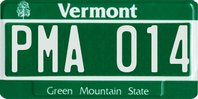 VT license plate PMA014
