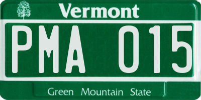VT license plate PMA015