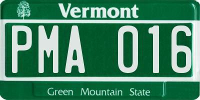 VT license plate PMA016