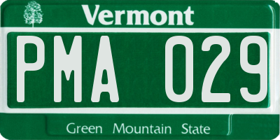 VT license plate PMA029