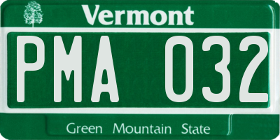VT license plate PMA032