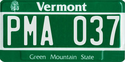 VT license plate PMA037