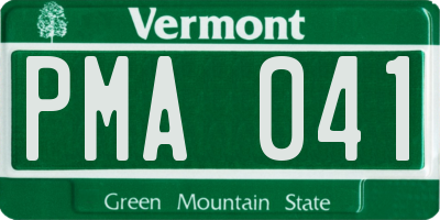 VT license plate PMA041