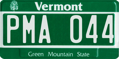 VT license plate PMA044