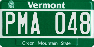 VT license plate PMA048