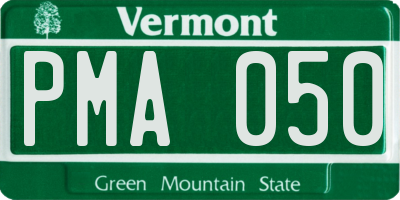 VT license plate PMA050