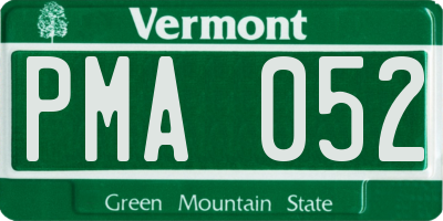 VT license plate PMA052