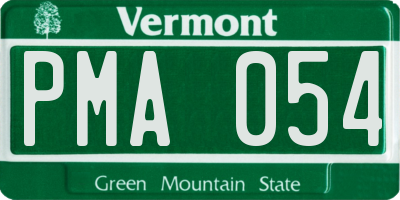 VT license plate PMA054