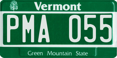 VT license plate PMA055