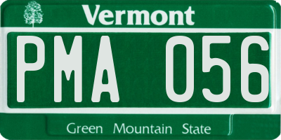 VT license plate PMA056