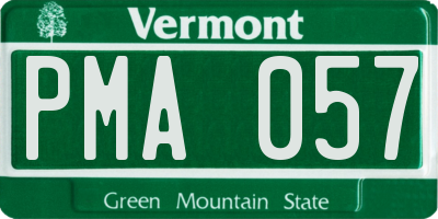 VT license plate PMA057