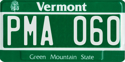 VT license plate PMA060