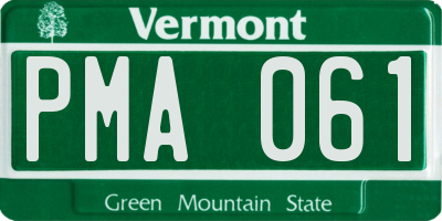 VT license plate PMA061