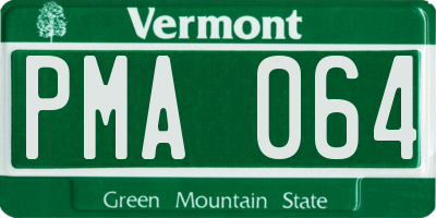 VT license plate PMA064