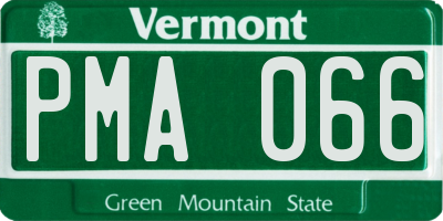 VT license plate PMA066
