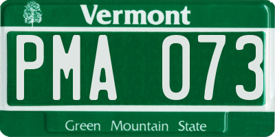 VT license plate PMA073