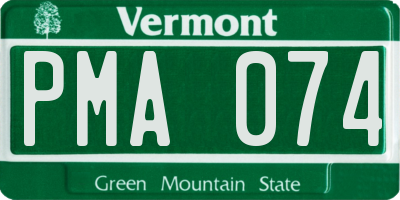VT license plate PMA074