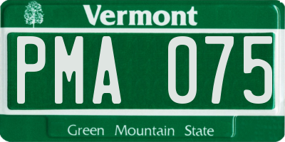 VT license plate PMA075