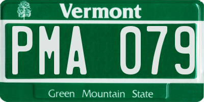 VT license plate PMA079