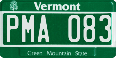 VT license plate PMA083