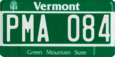 VT license plate PMA084