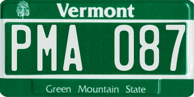 VT license plate PMA087