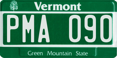 VT license plate PMA090