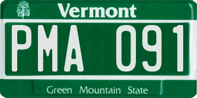VT license plate PMA091