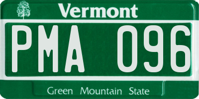VT license plate PMA096