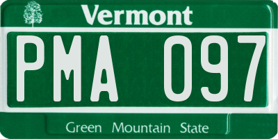 VT license plate PMA097
