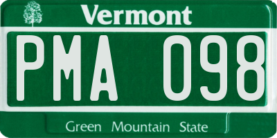 VT license plate PMA098