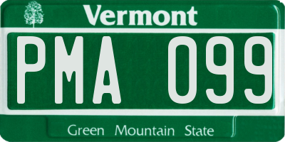 VT license plate PMA099