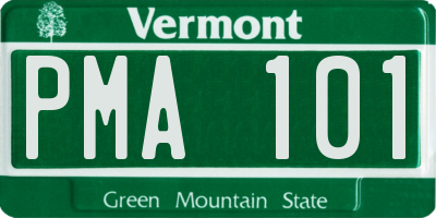 VT license plate PMA101
