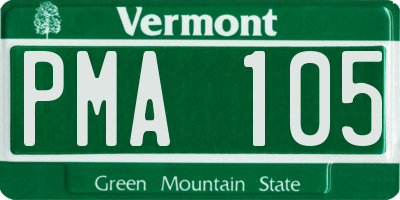 VT license plate PMA105