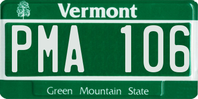 VT license plate PMA106