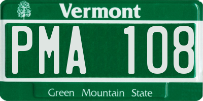 VT license plate PMA108