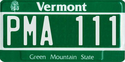 VT license plate PMA111