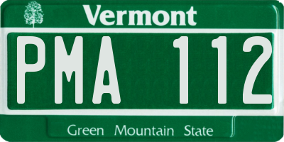 VT license plate PMA112